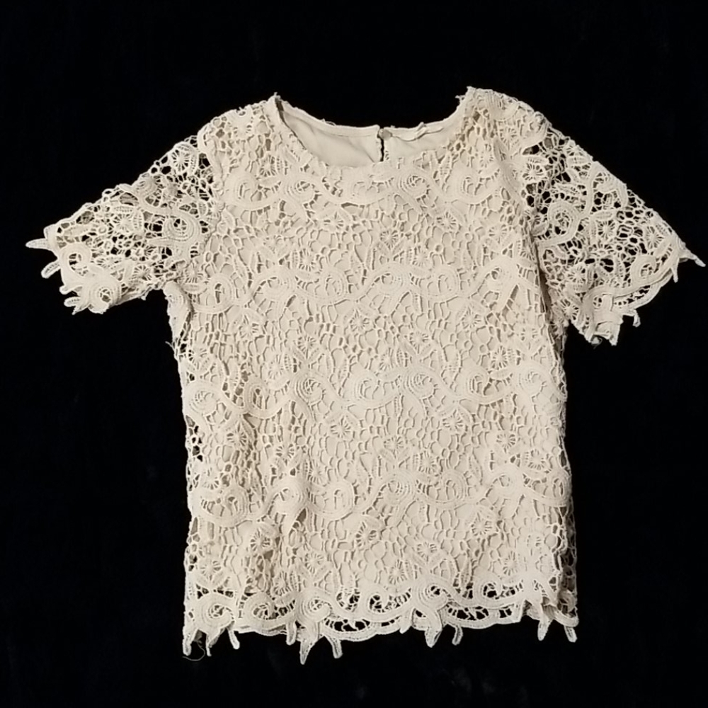 Adiva Tan Lace Shirt